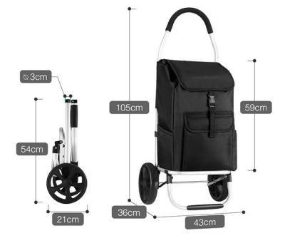 China Durable Detachable Washable Portable Supermarket Shopping Carts With Bag for sale