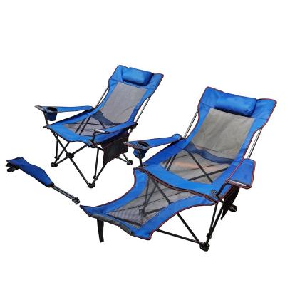 China Wholesale Private Label Folding Steel Frame Folding Outdoor Beach Chair Camping Chair Detachable Extended Beach Fishing Chairs for sale