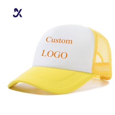 China COMMON JX Wholesale Classic Custom Design Your Own 3D Embroidery Logo 5 Panel Gorras Mesh Foam Trucker Caps Hats Mens for sale