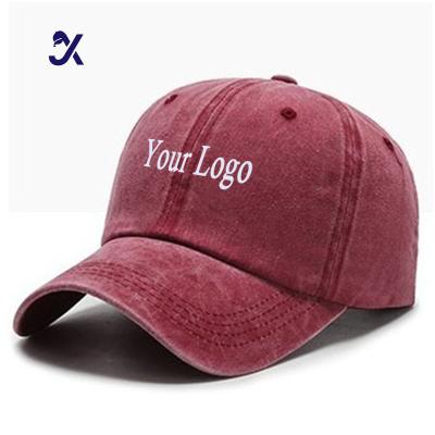 China COMMON JX Factory Wholesale Custom Oversize Big Washed Cotton Pigment Dyed Unstructured Baseball Cap for sale