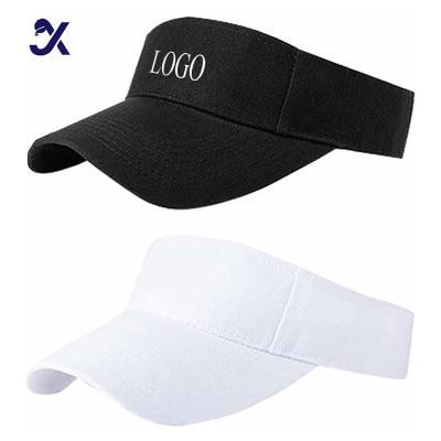 China Striped JX Rts Custom Logo Embroidery  Sport Beach Running Golf Sun Visor Cap Washed Distressed Denim Visor Hat for sale