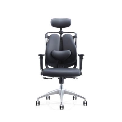 中国 3D Back Office Leather Ergonomic Chair Swivel Adjustable With Footrest Saddle 販売のため