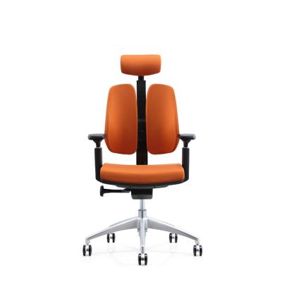 中国 Footrest Saddle Leather Ergonomic Chair Swivel Aluminum Alloy Base 3D Design Back 販売のため