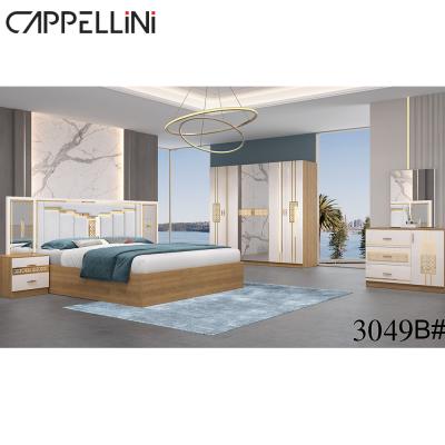 China Luxury Modern King Size double king size bed Wood MDF PU Leather Material for sale