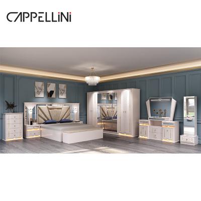 China Modern Design Wood Frame Double King Size Luxury Bed Set Home Classic Luxury Wooden Mdf Full Bedroom Sets Furniture for sale