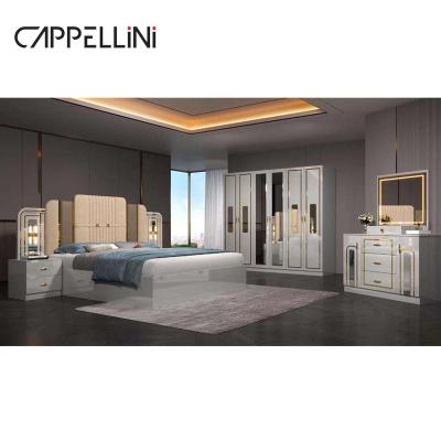 China Goedkope moderne lederen hoofddeksel Queen Size Bed Home Appartement Dubbel Meesterkamer Houten Full King Bedroom Meubels Set Te koop