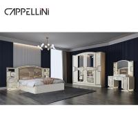 China Wholesale Price King Size Double Leather Bed Suite Master Room Home White Full Wooden Mdf Luxury Bedroom Furniture Set for sale