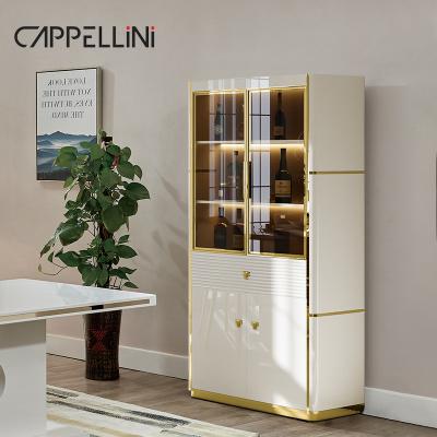 China Modern White Glass Display Wine Cabinet Bar Living Room Furniture Storage Rack Luxury Wooden Wine Cabinet For The Home for sale