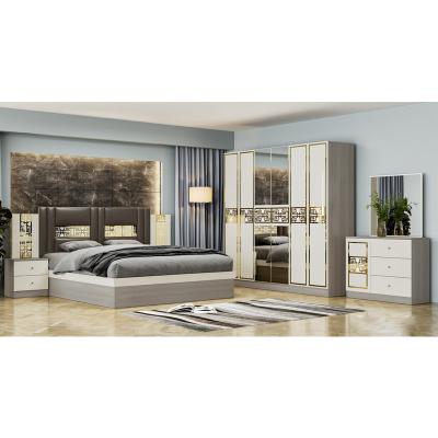 China Contemporary Simple Wooden Frame King Size Bed Master Room Complete Double Home Luxury Modern Bedroom Furniture Set for sale