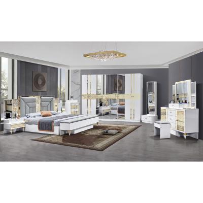 China Varejo Francês Casa Madeira Quadro Master Room Quarto de Cama Dupla Set de Quarto de Cama Moderna Madeira King Size Mobiliário de quarto de luxo à venda