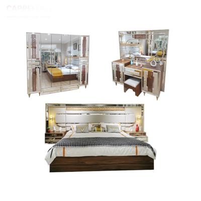 China König Size Mirrored Bedroom stellt Möbel 5pcs ODM-Soem ein zu verkaufen