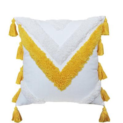 China LLIN cotton adorned Nordic embroidered tassel fashion sofa pillowcase waist pillowcase long removable for sale