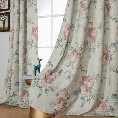 China 100% Printed Blackout Polyester Floral Design Curtain Living Room Home for sale