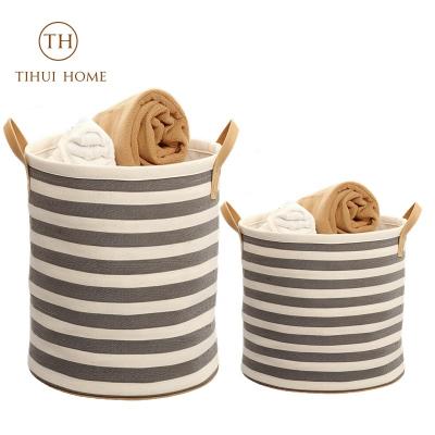 China Tihui Sustainable Homer Circular Fabric Storage decked with charming striped patterns the perfect multifunctional solution to neatly for sale