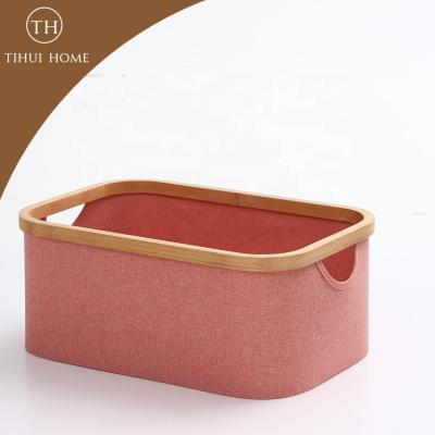 China Viable Bamboo Cloth Basket House Tihui Children's Toy Foldable Storage for sale