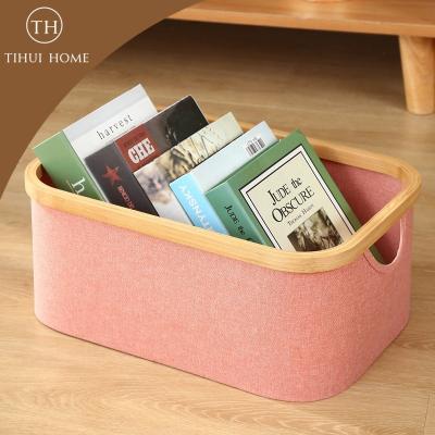 China Viable Bamboo Cloth Basket House Tihui Children's Toy Foldable Storage for sale