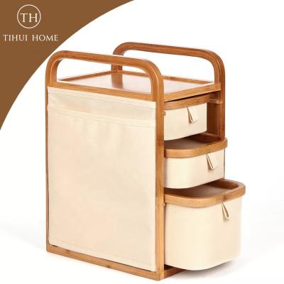 China Bamboo Type Storage Boxes Cosmetics Jewelry Stationery Tihui Sustainable Home Drawer Desk Organizer for sale