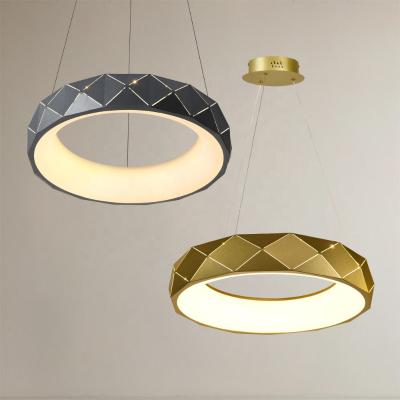 China Luxury Modern Led Pendant Light Dining Room Lamp Fixtures Ring Chandelier Indoor Hanging Lighting for sale