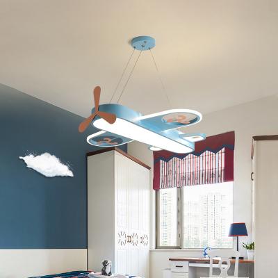 China Modern Cartoon Airplane Kids Room Pendant Light Colorful Chandelier Lamps For Home Bedroom for sale