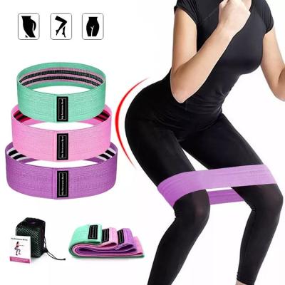 China Custom Printed Non Slip Non Slip Fabric Resistance Band Set Fitness Loop Exercise Bands for sale