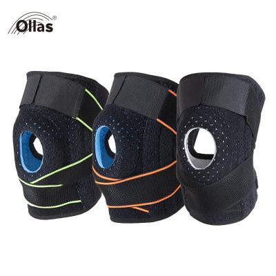 China Breathable Adjustable Elasticity Neoprene Sports Knee Guards Protector Pads Professional Arthritis Gym Knee Brace Support for sale