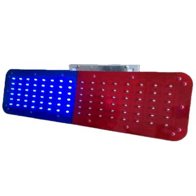 China Red solar LED road junctions and blue flashing warning light with radian for sale