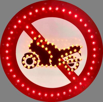 China Roads LED Solar Powered Motorcycles Prohibited Signs for sale