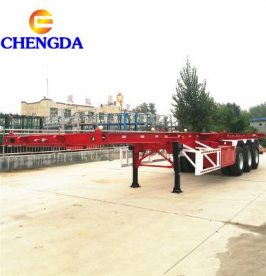 China Truck trailer brand new and used 3 axle 20ft and 40ft container flatbed trailer for sale