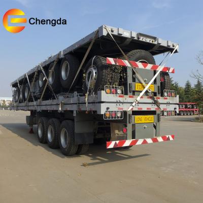 China Other China Trailers Factory 40ft Flatbed Container Truck Semi Trailer Used Flatbed Plus Trailer for sale