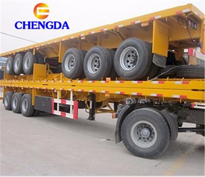 China Truck Trailer 3 Axle 45ft 40 Ton 60 Ton Container Flatbed Semi Trailer 40ft for sale