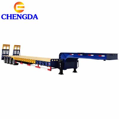 China Truck Trailer 4 Axle Used Low Bed Semi Trailer 100tons Dimensions And 50 Tons Low Bed Trailer For Sale In Qatar for sale