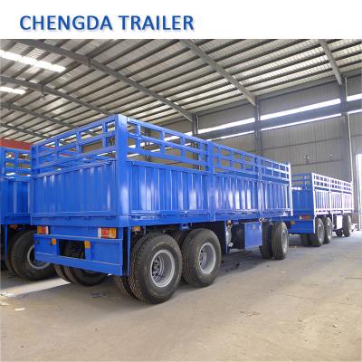 China Brand New China Truck Trailer 3 Axle 40ft 30 Ton Super Link Full Trailer for sale