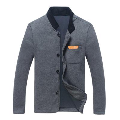 China 2021 breathable new autumn and winter hoodless men's long-sleeved cardigan jacket fashion trend jacket sweater single pocket for sale