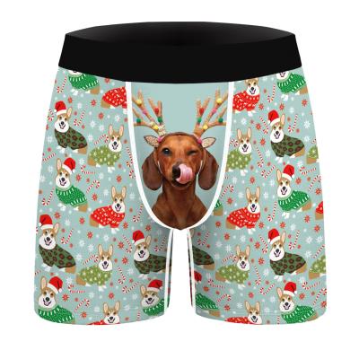 China Wholesale 2021 New Product Christmas Puppy Digital Print Men's Breathable Boxer Underwear Boxer Comfortable Comfortable for sale