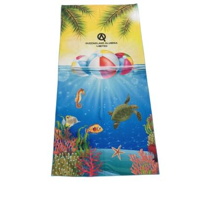 Chine Promotionnelle personnalisée Imprimé en pleine couleur en microfibre sport serviette de plage douce séchée rapidement à vendre