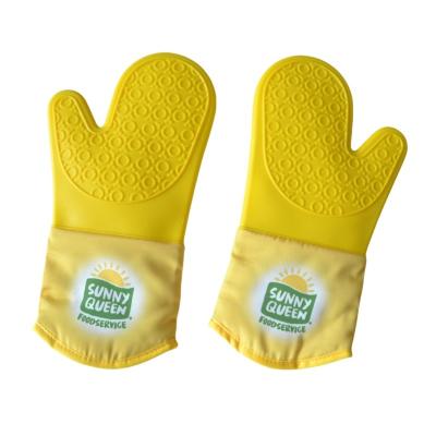 China Heavy Weight Full Sublimation Printed Silicone Oven Mitt With Cotton Lining For Kitchen for sale