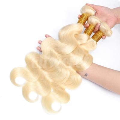 China Body Wave China OEM Hair Product 613 Virgin Blonde Brazilian Cuticle Aligned Body Wave Hair Weave Bundle Extensions Ready To Ship for sale