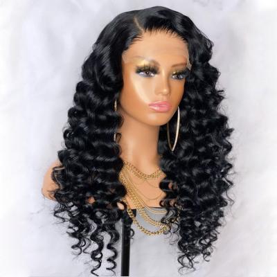 China Hd Lace Front Wig Cheap Transparent Glueless Wave Brazilian Virgin Hair Loose Deep Wave Full Lace Front Wig Glueless Lace Front Wig for sale