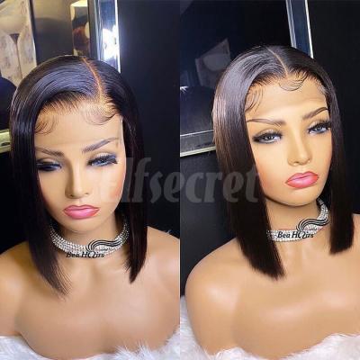 China Hd Virgin Hair Full Lace Front Short Bob Human Hair Wigs Cheap Straight Peruvian Transparent Lace Frontal Wig Seller Cheap Straight Hair for sale