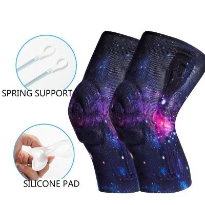 China 2PCS Knee Elasticity Basketball Meniscus Tear Running Arthritis Sleeve Compression Sleeve Silicone Knee Support Breathable Adjustable Brace Pads for sale