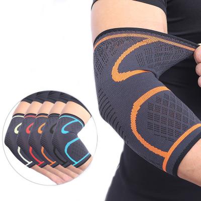 China Adjustable Elasticity Breathable Elbow Support Pad Knit Compression Unisex Arm Protective Sleeve Elastic Stretch Absorb Sweat Guard Sport Arthritis Bandage Gym for sale