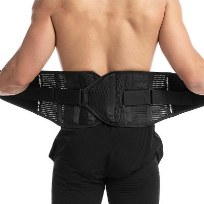 China Awesome Adjustable Waist Brace Fitness 10 Spring Waist Trainer Adjustable Elastic Pressure Banded Sport Weightlifting Belt Double Brace for sale