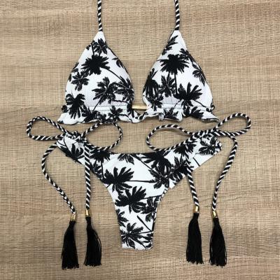 China 2022 Reversible Designer Bathing Suits Women Brazilian Swimwear Knitted Sexy Luxury Swimsuit Print Bikini Set for sale