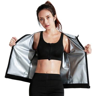 China Breathable Women Bodybuilding Coat With Zipper Gym Workout Slimming Fitness Yoga Sweat Sauna Suit for sale