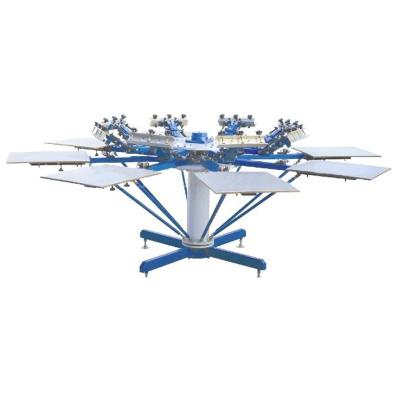 China Factory Manual 8 Color 8 Station Textile Screen Printing Machine For T Shirts for sale