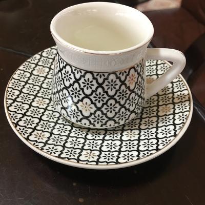 China New Style Turkey Cup And Saucer Ceramic Turkish Coffee Cup Set Tea Cups And Saucers Sets Luxury Gifts for sale