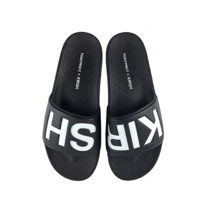 China CUSHIONING Greatshoe Mens Bathroom Slippers Shoes Custom Printed Black Slippers Custom Made Slippers for sale