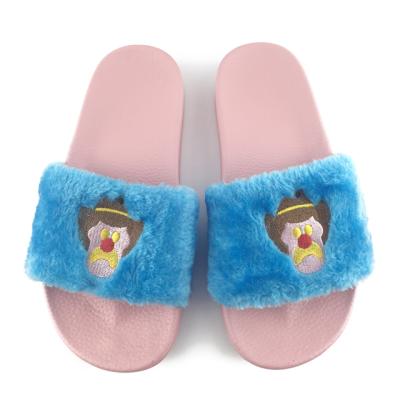 China New Greatshoe lightweight plush fur women slides for women fur flats shoes indoor sandal for sale