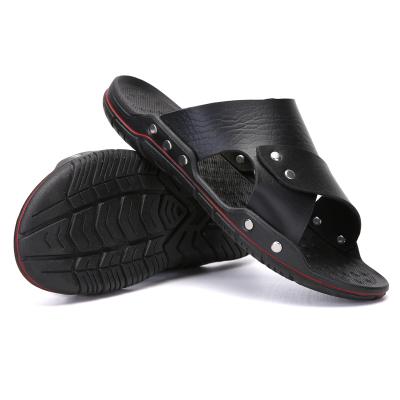 China 2021 New Trend Fashion Sandals Anti Slip Waterproof Solid Men Inspired Slide Sandals Summer Slipper Beach Soft Slides Gents Slippers for sale