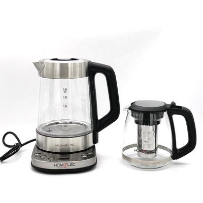 China 360 Degree Rotation Low Hot Sales Digital Electric Kettle With Electric Coffee Kettle Temperature Control Glass Tea Maker Cordless Kettles for sale